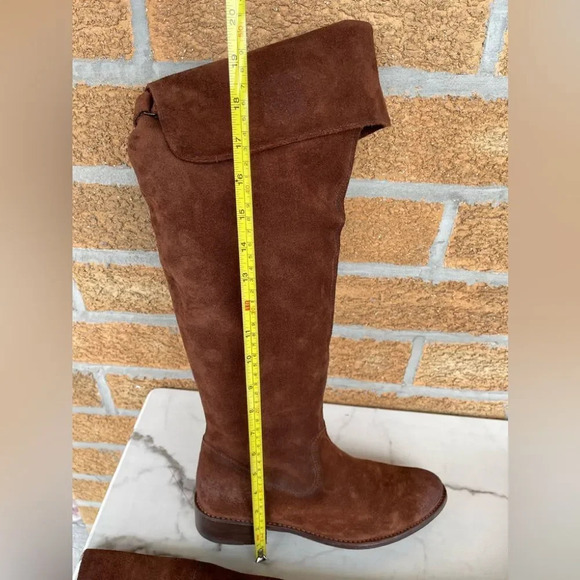 Frye Womens SHIRLEY OVER THE KNEE Brown Oiled boots 10 B - Picture 13 of 14